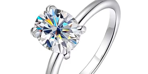 an oval diamond moissanite engagement ring