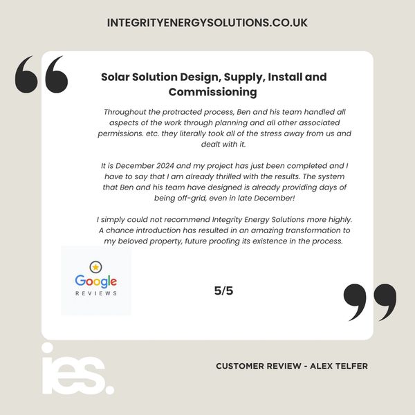 Solar Solution Installation, Integrity Energy Solutions, Customer Review, Google, Renewables