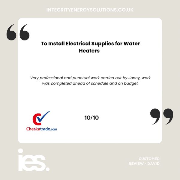 Electrical Supplies, Water Heaters, Integrity Energy Solutions, Customer Review, Google, Renewables