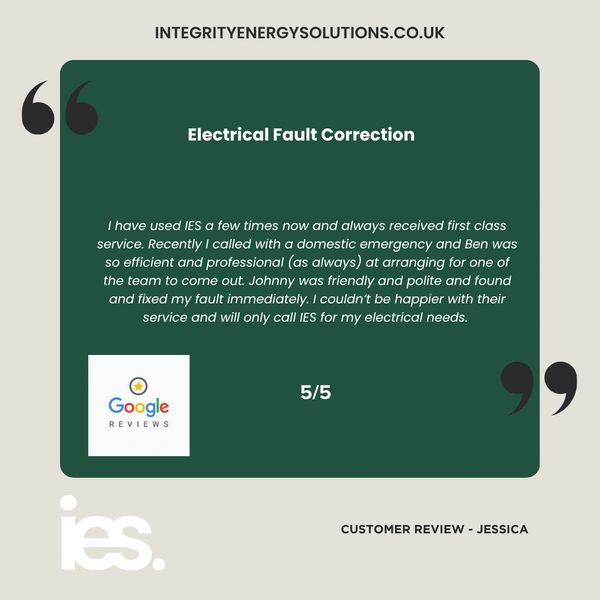 Electrical Fault Correction, Integrity Energy Solutions, Customer Review, Google, Renewables