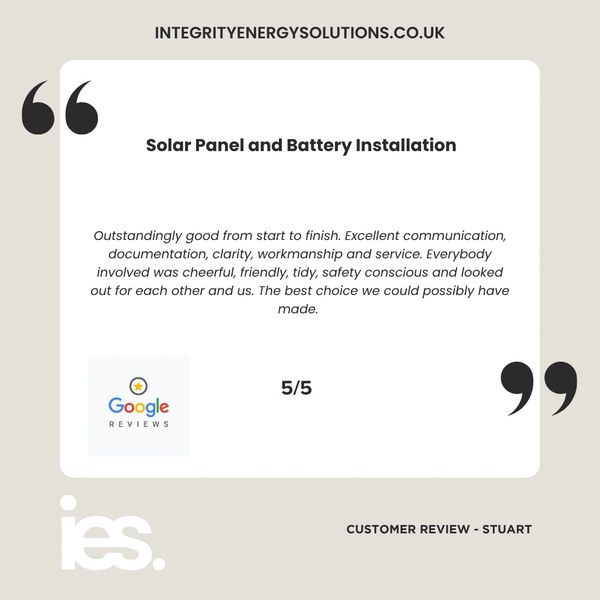 Solar Panel and Battery Install, Integrity Energy Solutions, Customer Review, Google, Renewables