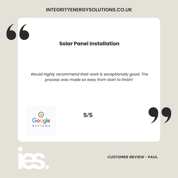 Solar Panel Installation, Integrity Energy Solutions, Customer Review, Google, Renewables