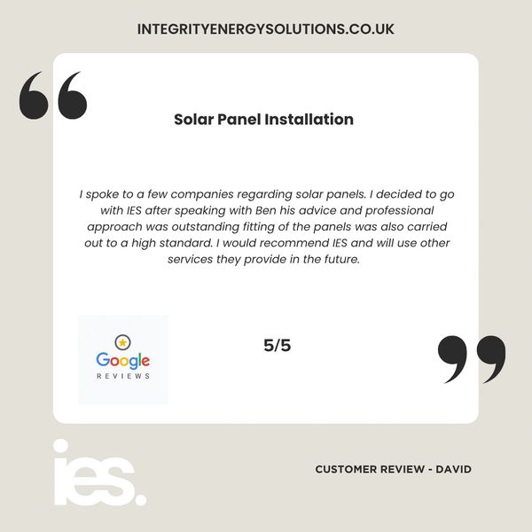 Solar Panel Install, Integrity Energy Solutions, Customer Review, Google, Renewables