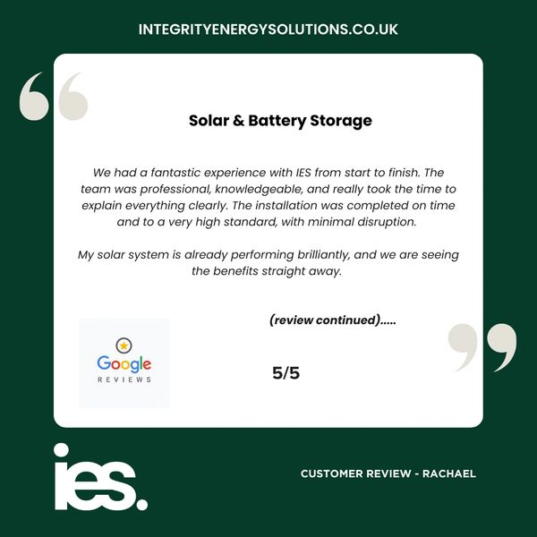 Solar and Battery Storage, Integrity  Energy Solutions, Customer Review, Google, Renewables