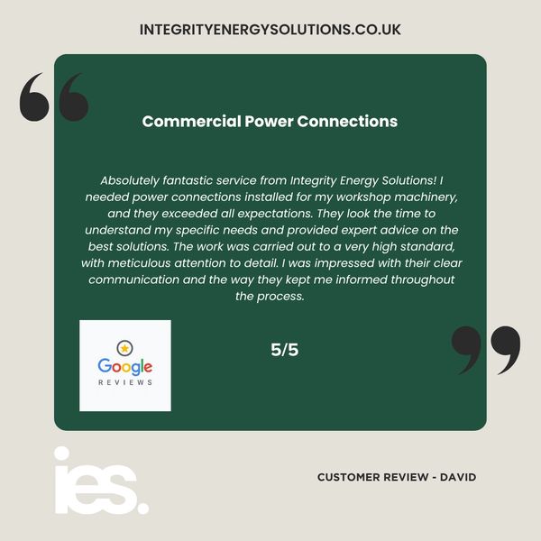 Commercial Power Connections, Integrity Energy Solutions, Customer Review, Google, Renewables