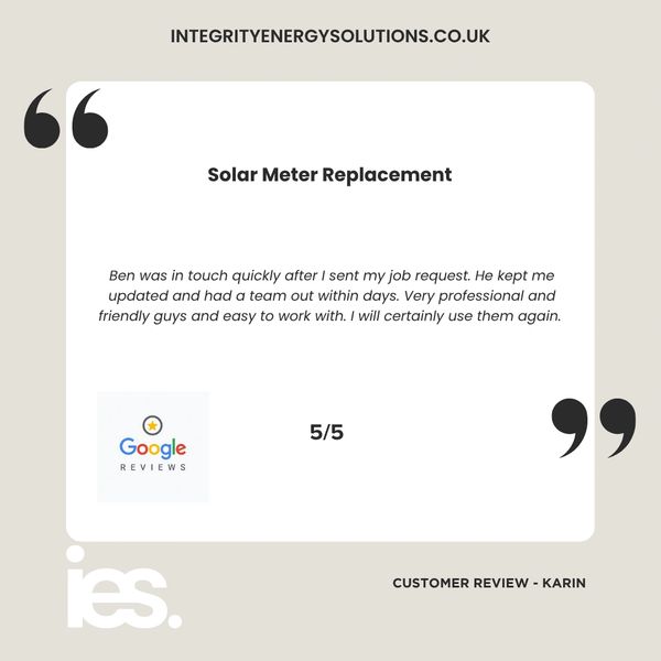 Solar Meter Replacement, Integrity  Energy Solutions, Customer Review, Google, Renewables