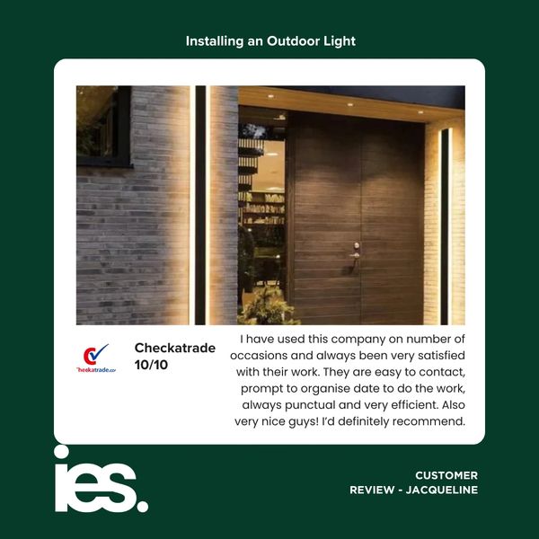 Installing an Outdoor Light, Integrity  Energy Solutions, Customer Review, Checkatrade, Electrics