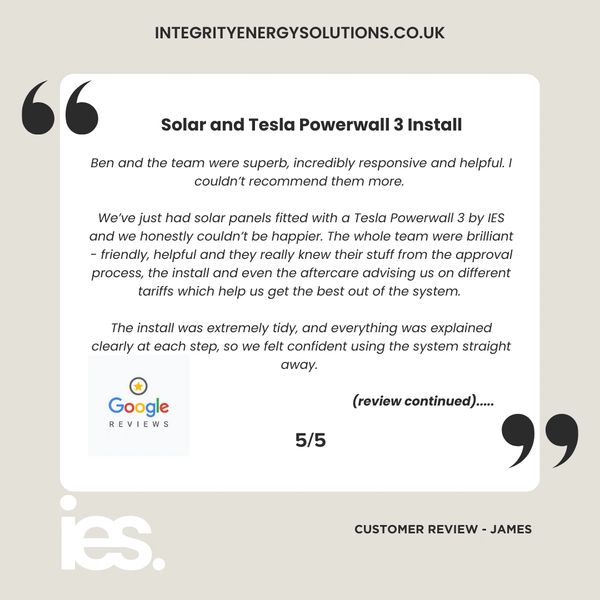 Solar and Tesla Powerwall 3, Integrity  Energy Solutions, Customer Review, Google, Renewables