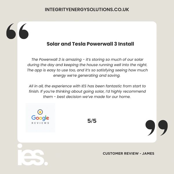 Solar and Tesla Powerwall 3, Integrity  Energy Solutions, Customer Review, Google, Renewables
