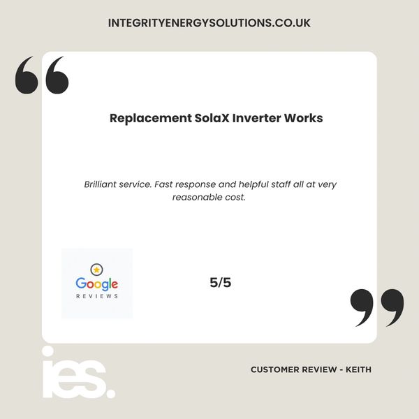 SolaX Replacement Inverter Works, Integrity  Energy Solutions, Customer Review, Google, Renewables