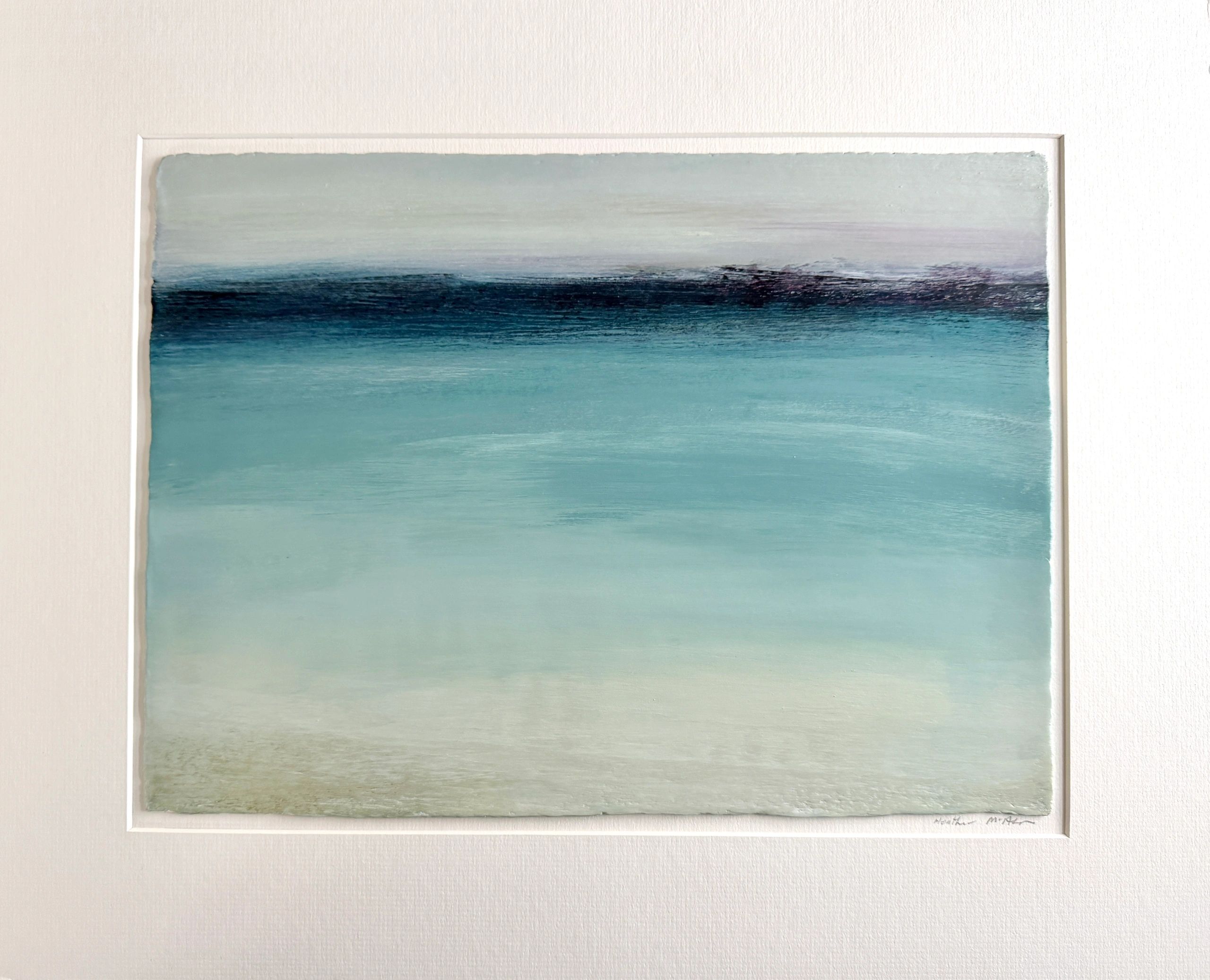 a beautiful calming painting of the sea and the colours of St Ives Cornwall