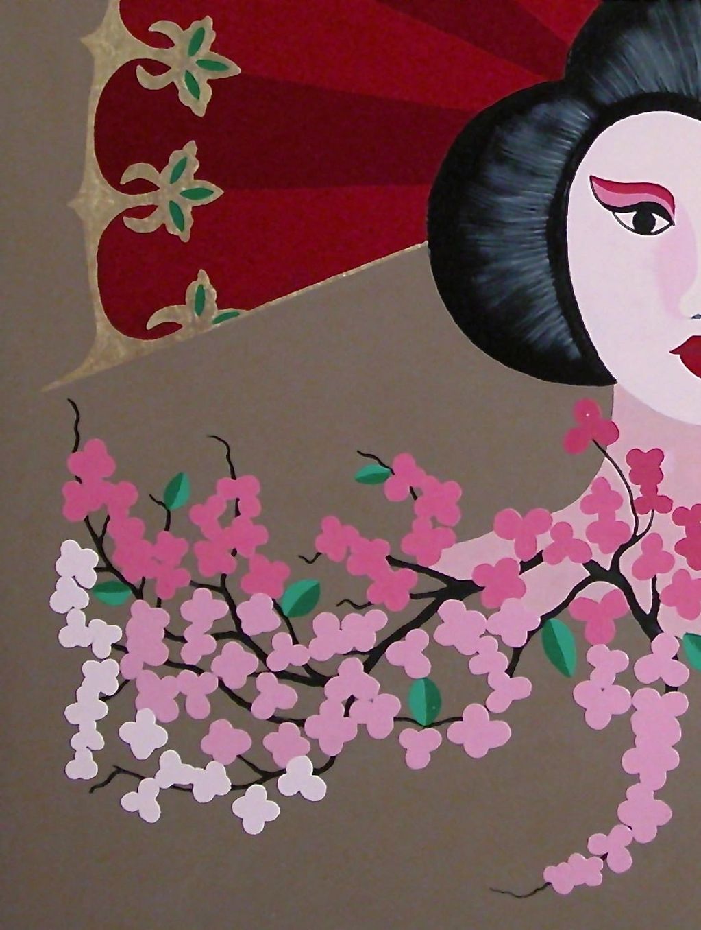Sakura oil painting [detail] by Seth Randal