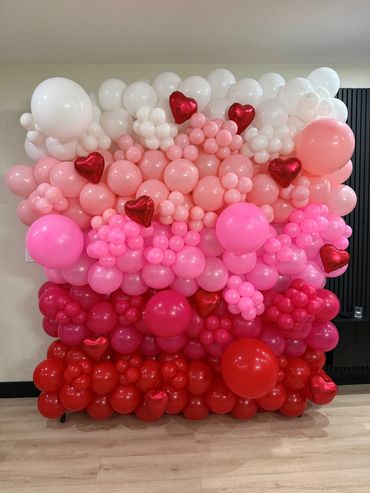 Valentines Balloon Wall, Heart Balloon Wall