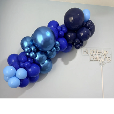 Grab and go balloon garland, blue balloons, blue balloon garland