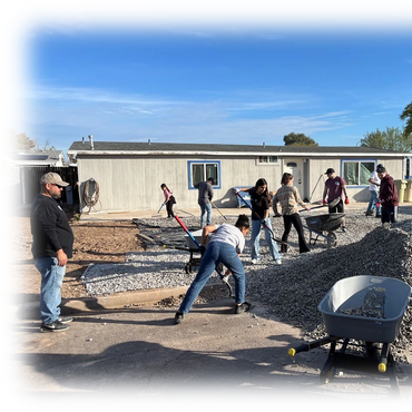 A group of people are working