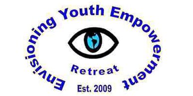 The Envisioning Youth Empowerment Retreat logo, which has an eye with the world map in it.