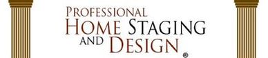The Professional Home Staging and Design logo, which has two Roman columns.