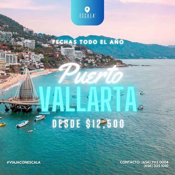 Promotional image for Puerto Vallarta trips with pricing and contact info.