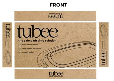 Packaging cover art concept for Tubee Tub, a successful Kickstarter campaign