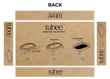 Packaging cover art concept for Tubee Tub, a successful Kickstarter campaign