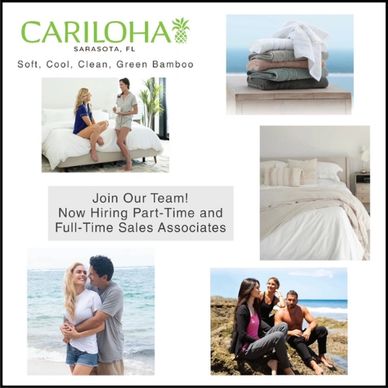 Employment Opportunity
Cariloha Bamboo
349 St. Armands Circle
941-388-0412

Employment Opportunity