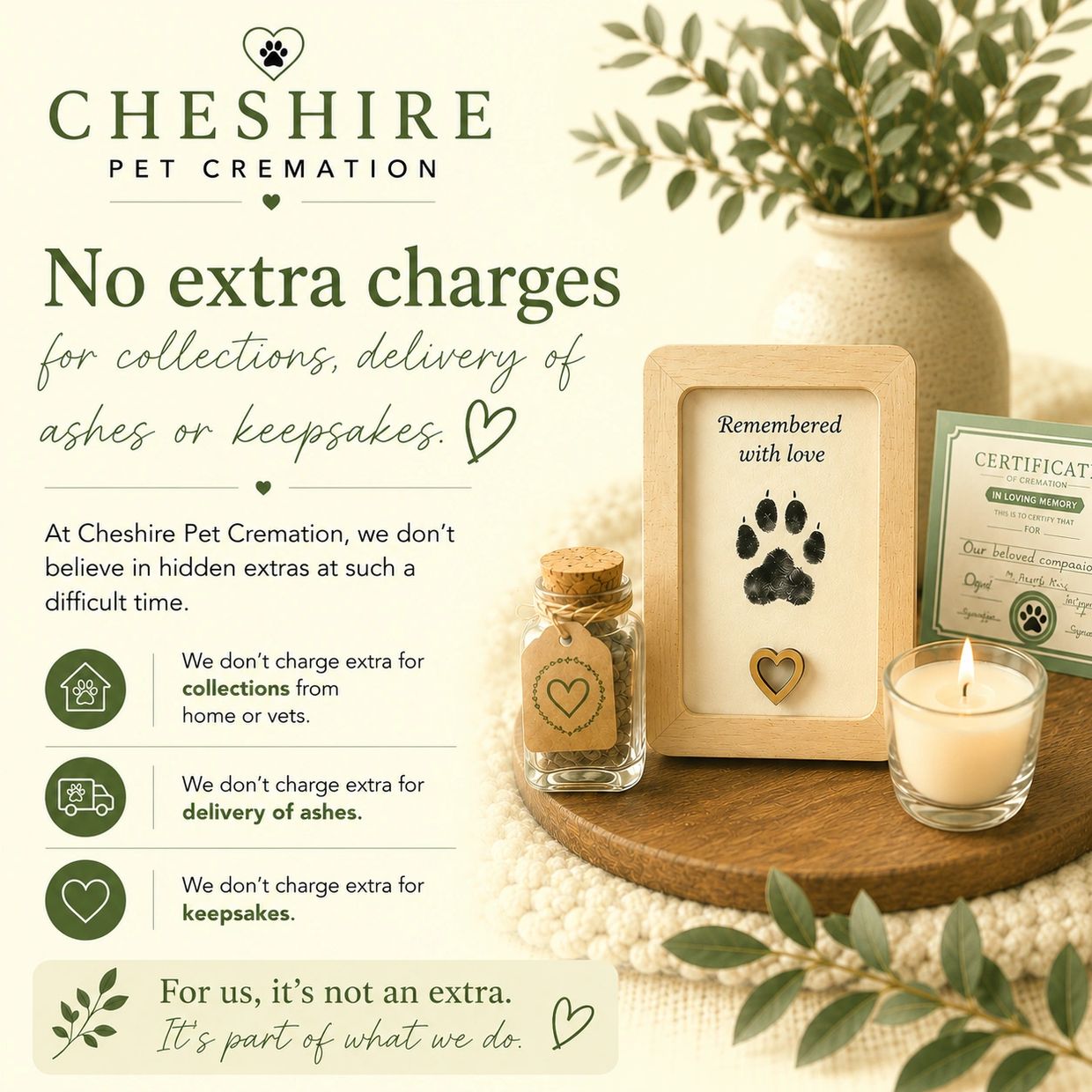 pet cremation in Stockport and Cheshire. Individual cremation with same day collection