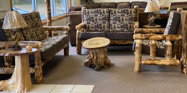 Amish made log furniture