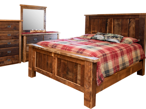 Reclaimed barn wood bedroom set made by Amish craftsmen