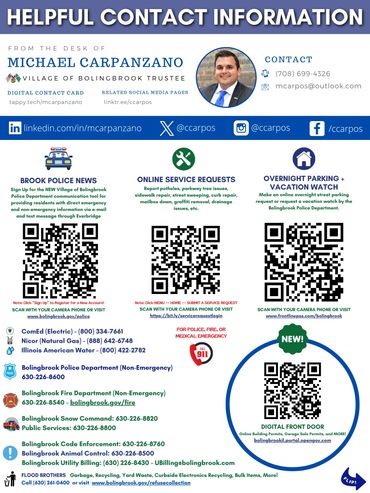 Bolingbrook Contact List and Helpful Resource Guide