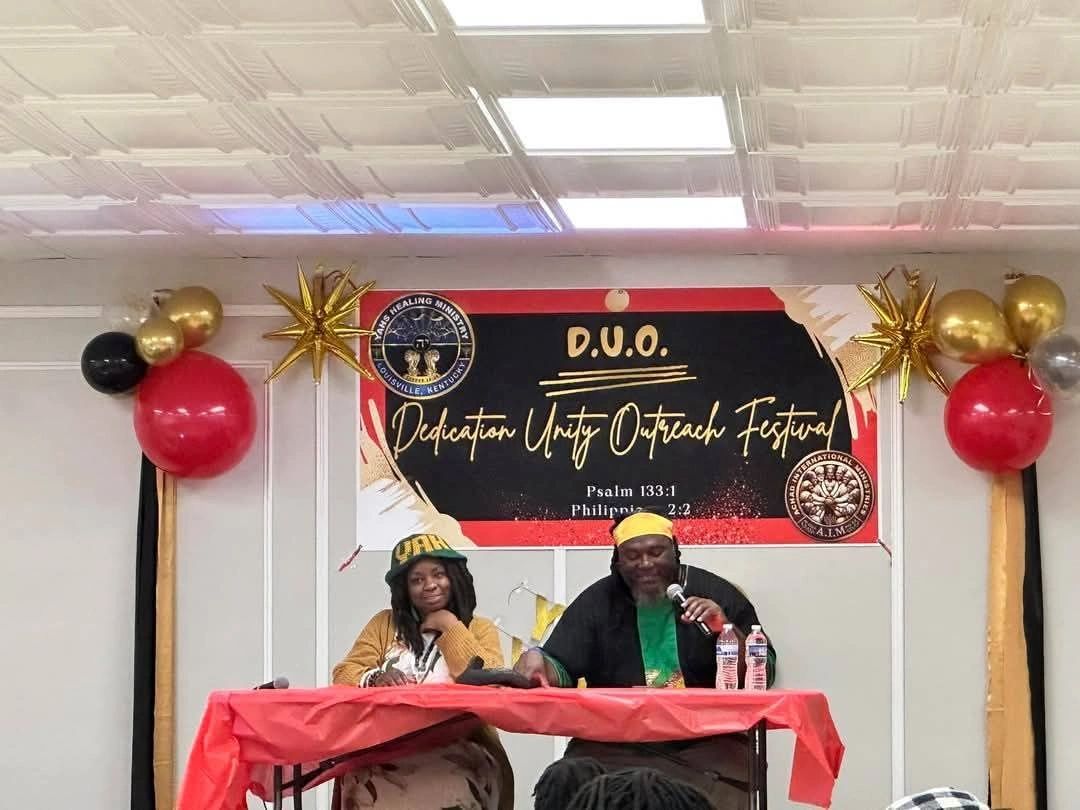 Two speakers at the Dedication Unity Outreach Festival panel.