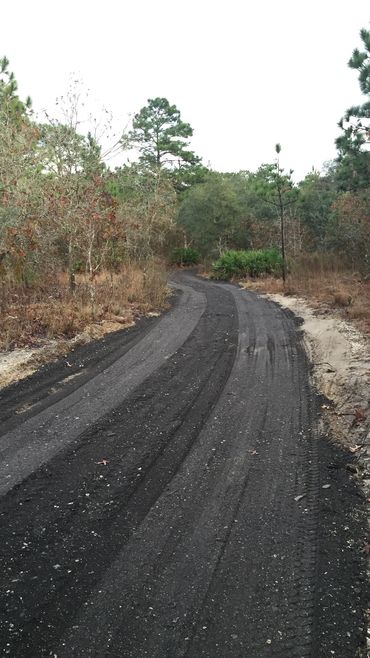 crushed asphalt install for a new driveway
