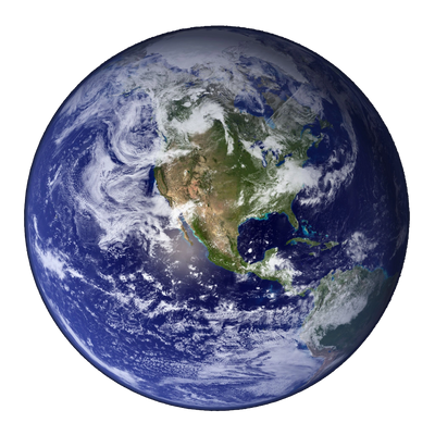3D print of the planet Earth viewed in space