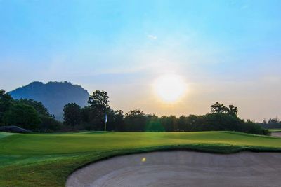 Great view of Imperial Lake View Golf Course at sunset. Golf Sea City Guest House Hua Hin is 22 km