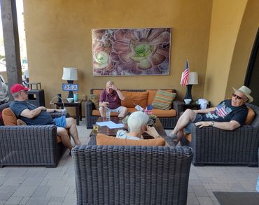 RRAZRC members hold social mixer on Robson Ranch Hermosa Ballroom patio