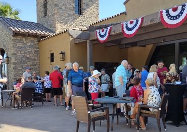 RRAZRC social mixer on Robson Ranch Hermosa Ballroom patio