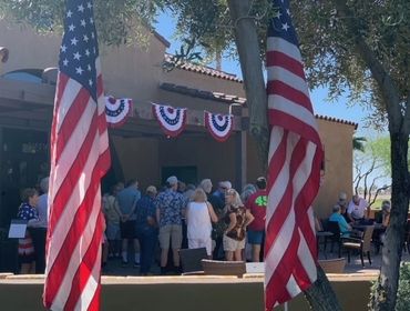 RRAZRC members hold social mixer on Robson Ranch Hermosa Ballroom patio