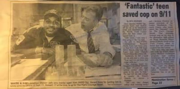 newspaper clipping featuring story of Jerry Kane and Jonathan Stewart