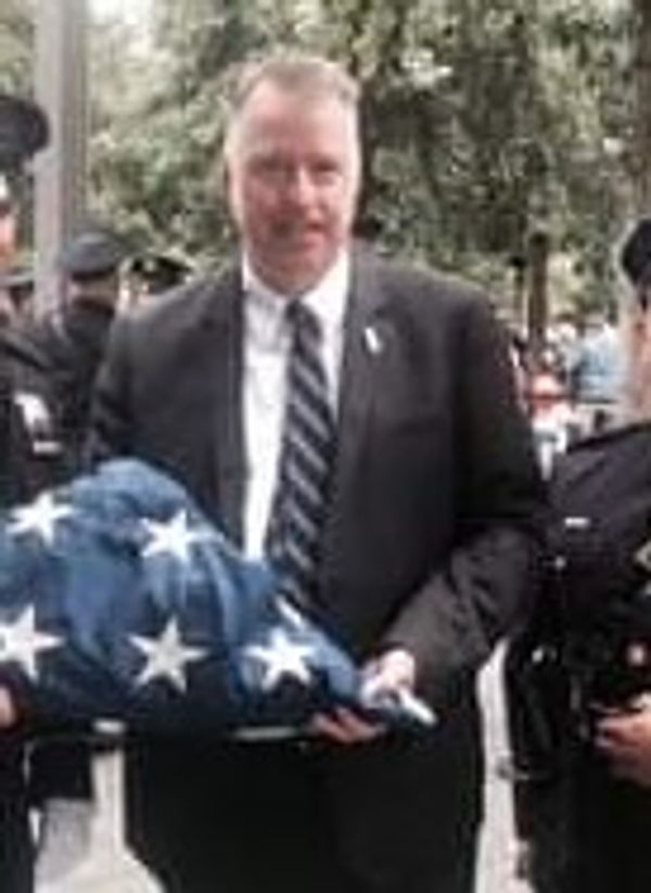 Flag rescued from Ground Zero with Jerry Kane