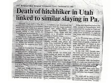 Original article - Death of Hitchhiker in Utah linked to similar slaying in Pa. (Rifendifer Family)
