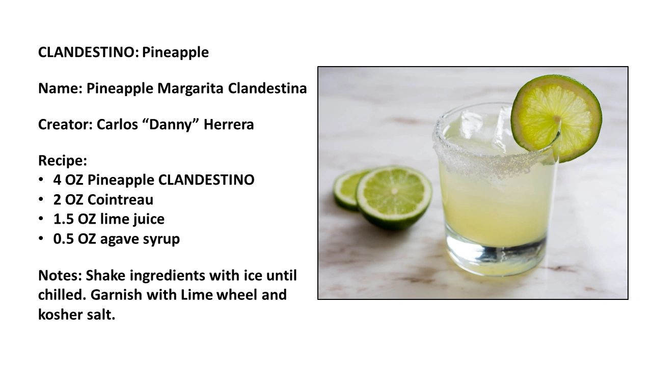 Pineapple Margarita Clandestina cocktail recipe featuring Pineapple Clandestino