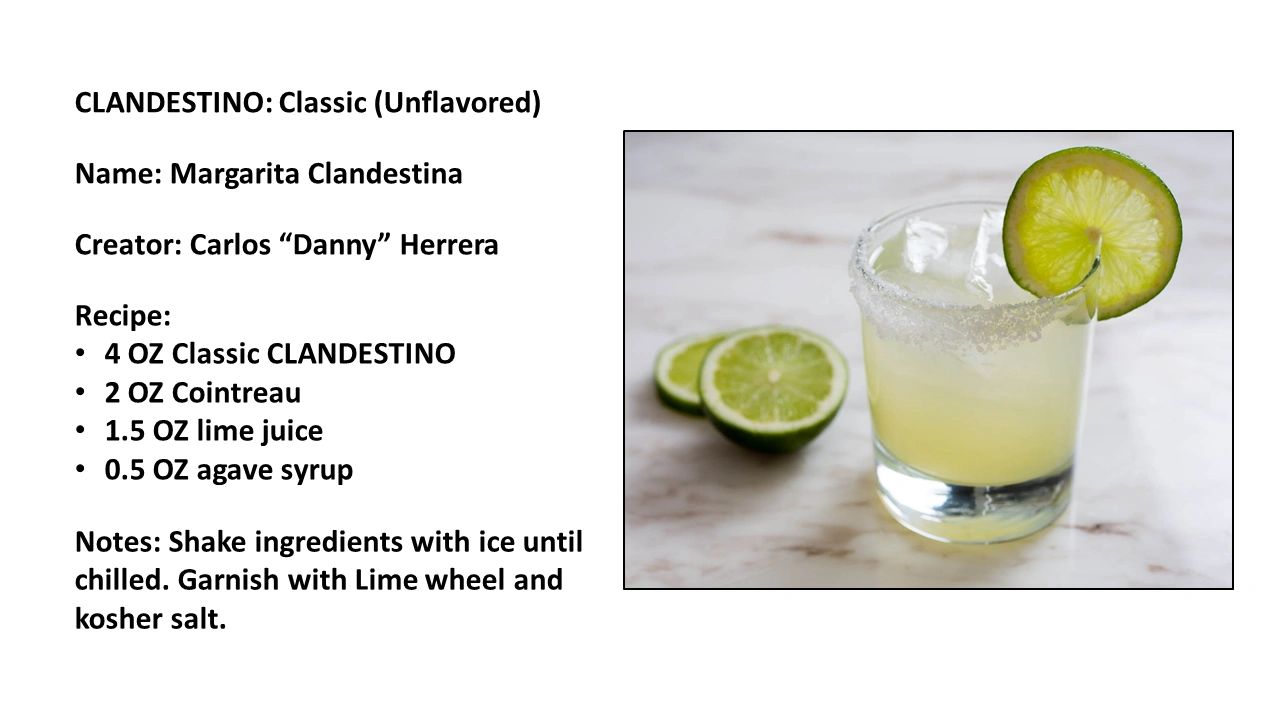 Margarita Clandestina cocktail recipe featuring Classic Clandestino