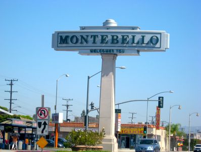City of Montebello landmark sign, showcasing the city's iconic design.