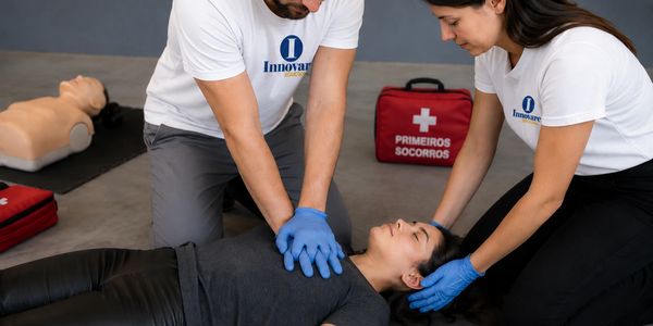 Treinamento de primeiros socorros com ressuscitação cardiopulmonar.