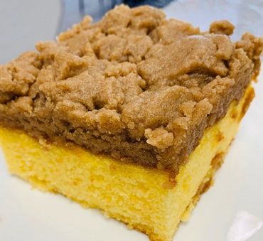 New York Crumb Cake - light yellow cake with a crumb topping you will not find anywhere else!