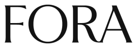 Logo featuring the word 'FORA' in bold serif font.