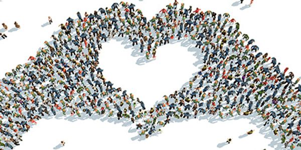 People standing together as a social community with Social Interests.