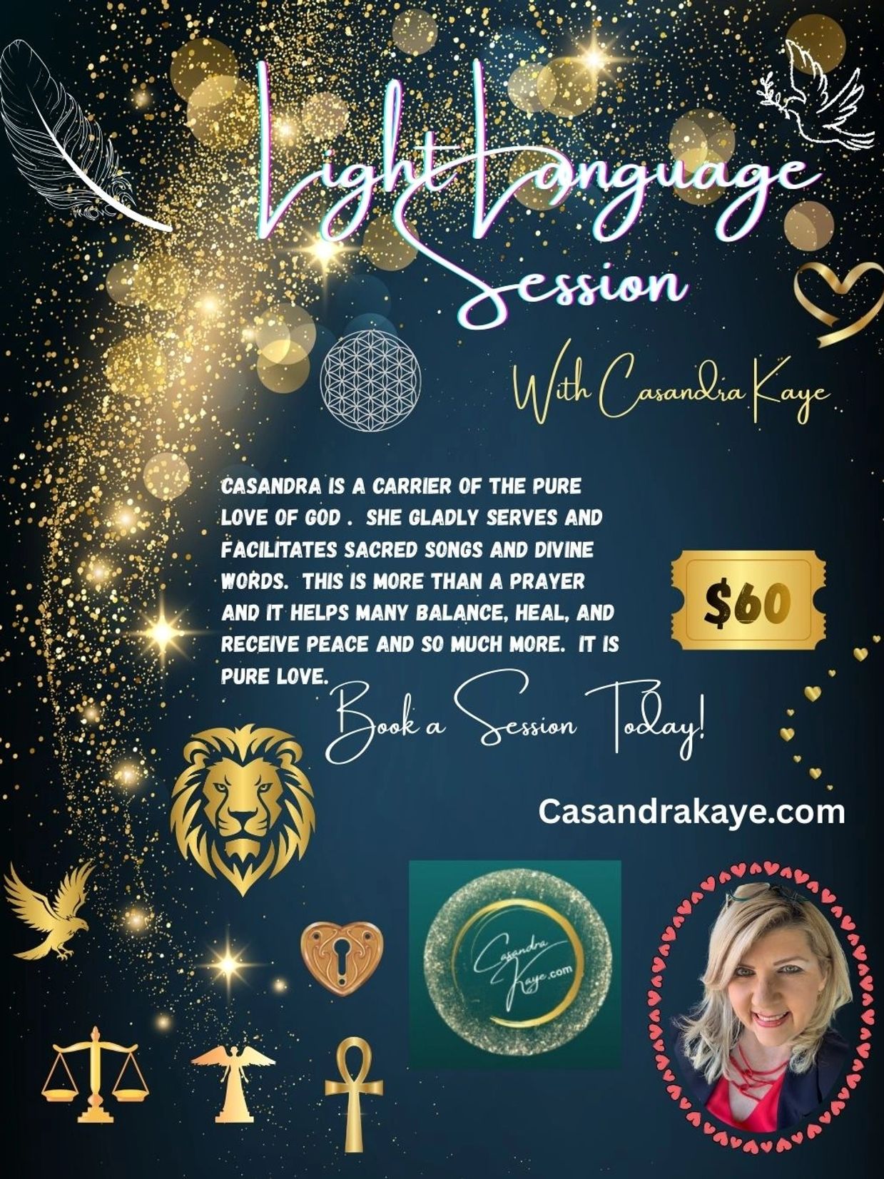Casandra provides a 35 minute session facilitating sacred songs and divine words of pure love.