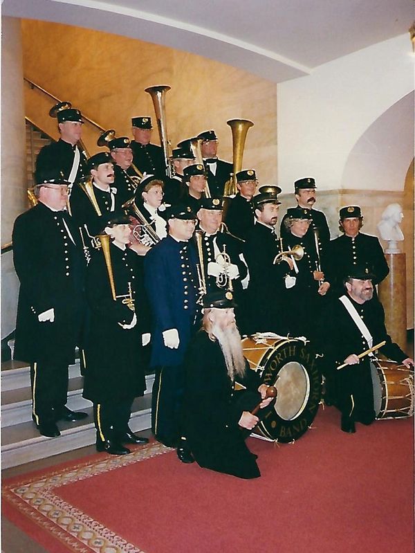 The modern Dodworth Saxhorn Band at a performance at the White House.