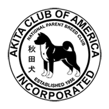 Logo of the Akita Club of America featuring an Akita dog silhouette.