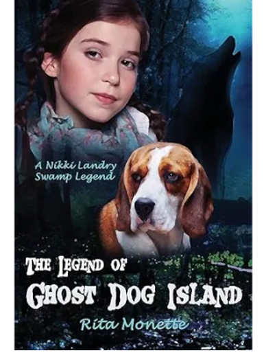 Book cover featuring a girl, a dog, and a howling wolf silhouette.